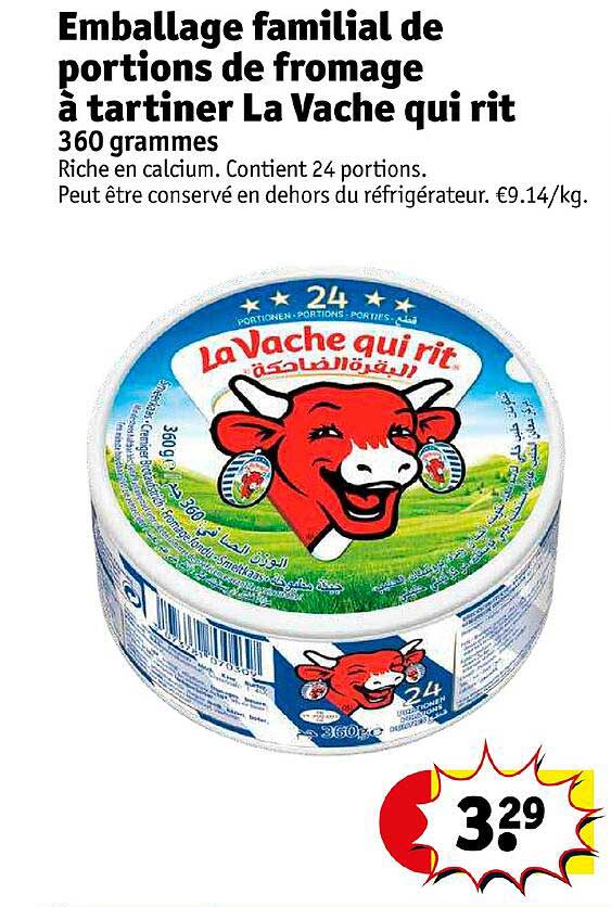 emballage familial de portions de de fromage à tartiner la vache qui rit