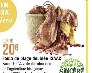 fouta de plage doublée isaac