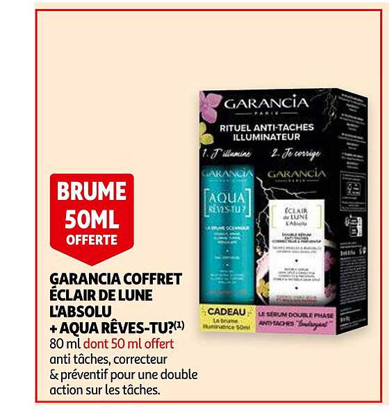 garancia coffret éclair de lune l'absolu + aqua rêves-tu?