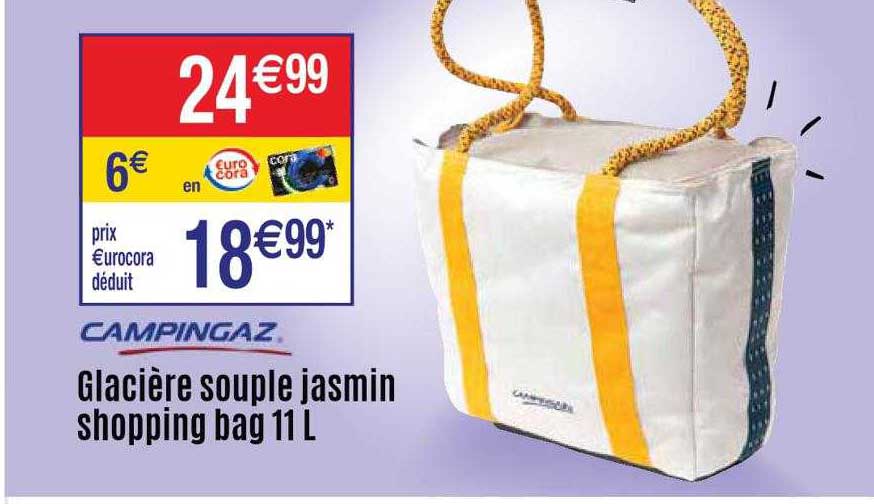 glacière souple jasmin shopping bag 11 l campingaz