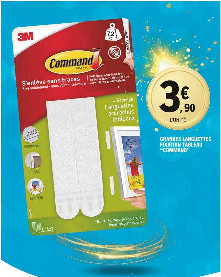 grandes languettes fixation tableau "command"