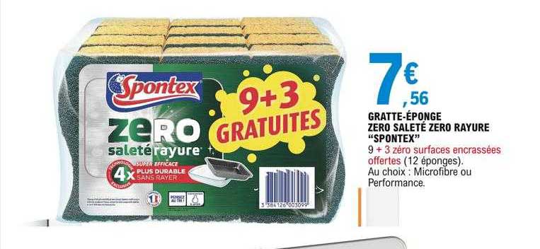 gratte-éponge zéro saleté zéro rayure "spontex"