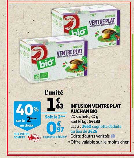 infusion ventre plat auchan bio