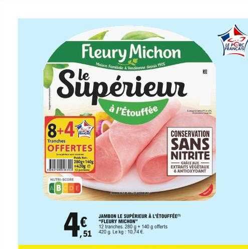 jambon le supérieur à l'étouffée "fleury michon"