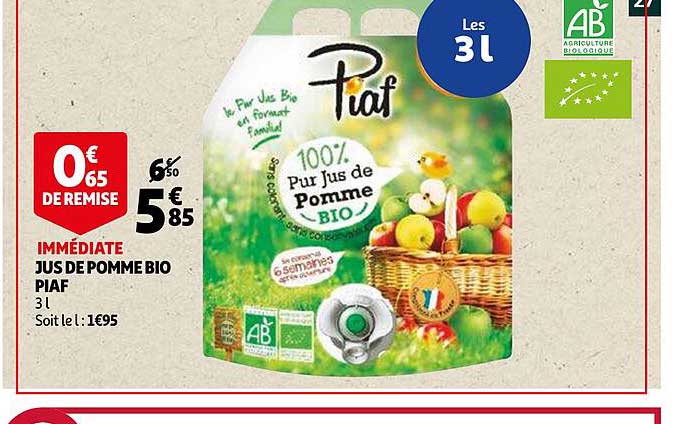 jus de pomme bio piaf