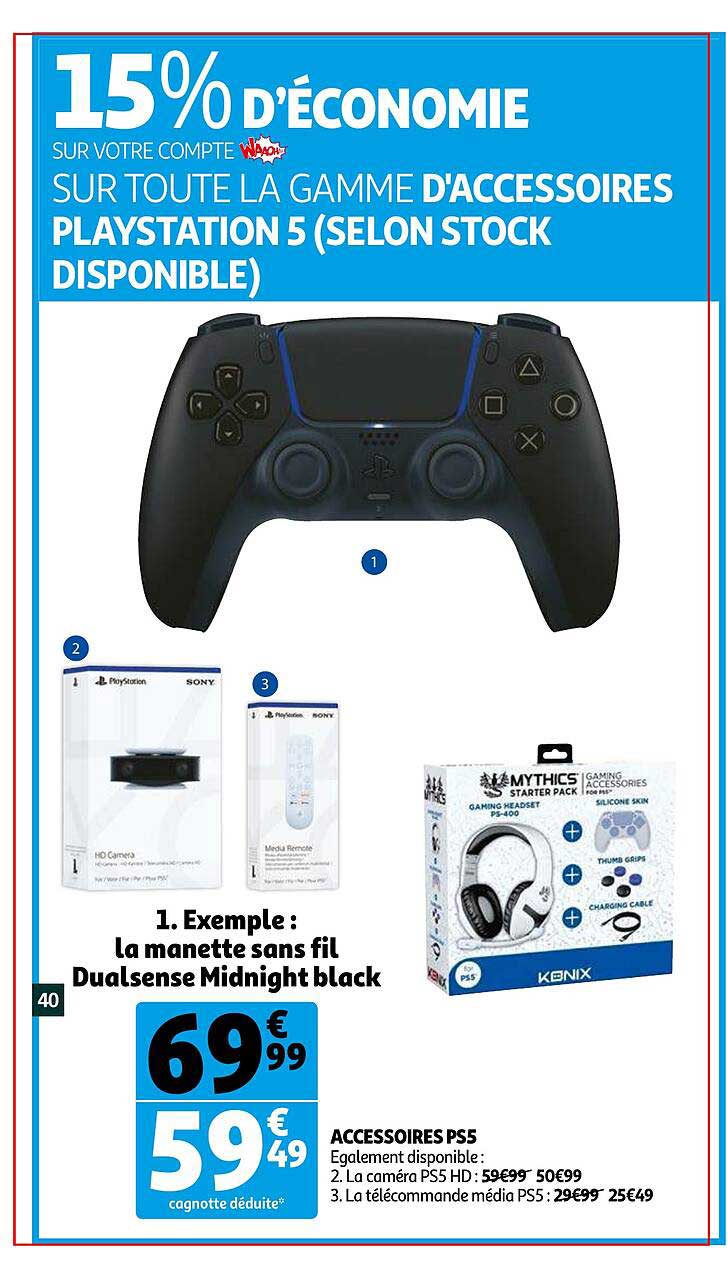 la gamme d'accessoires playstation 5 (selon stock disponible)