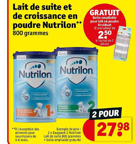 lait de suite et de croissance en poudre nutrilon**