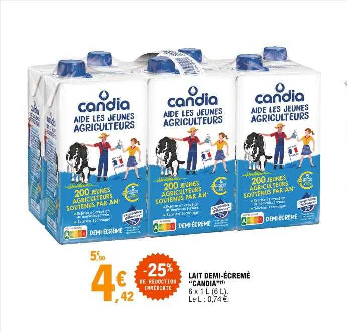 lait demi-écrémé "candia"
