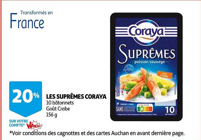 les suprêmes coraya 10 bâtannets goût crabe