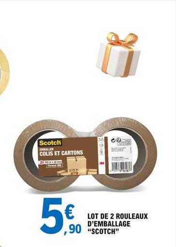 lot de 2 rouleaux d'emballage "scotch"