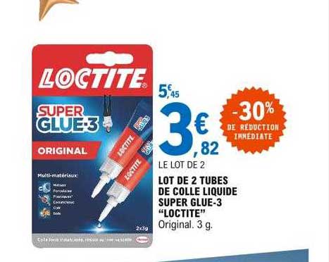 Lot De 2 Tubes De Colle Liquide Super Glue-3 "loctite"