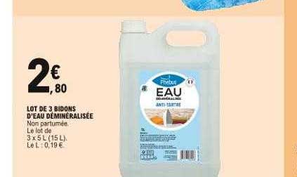 lot de 3 bidons d'eau déminéralisée