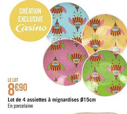 Lot De 4 Assiettes à Mignardises