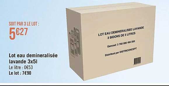 Lot Eau Demineralisé Lavande