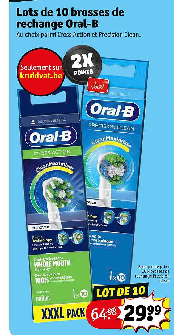 lots de 10 brosses de rechange oral-b 10 x brosses de rechange precision clean