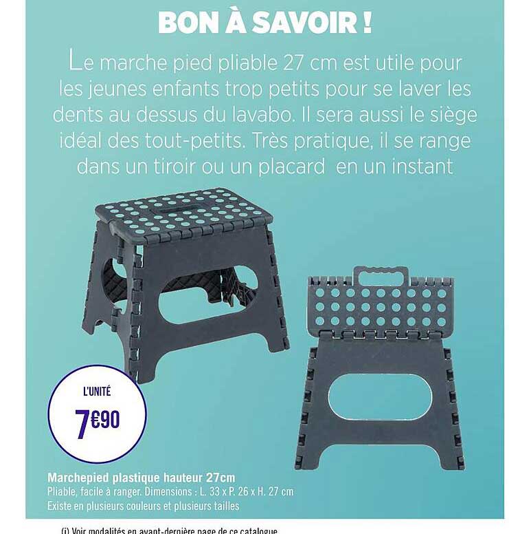 marchepied plastique hauteur 27cm