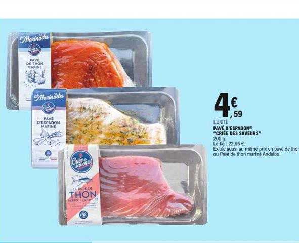 pavé d'espadon "criée des saveurs"