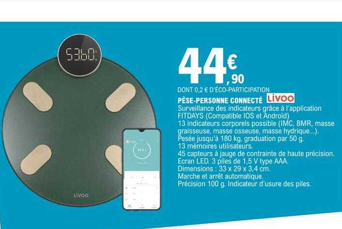 pèse-personne connecté livoo