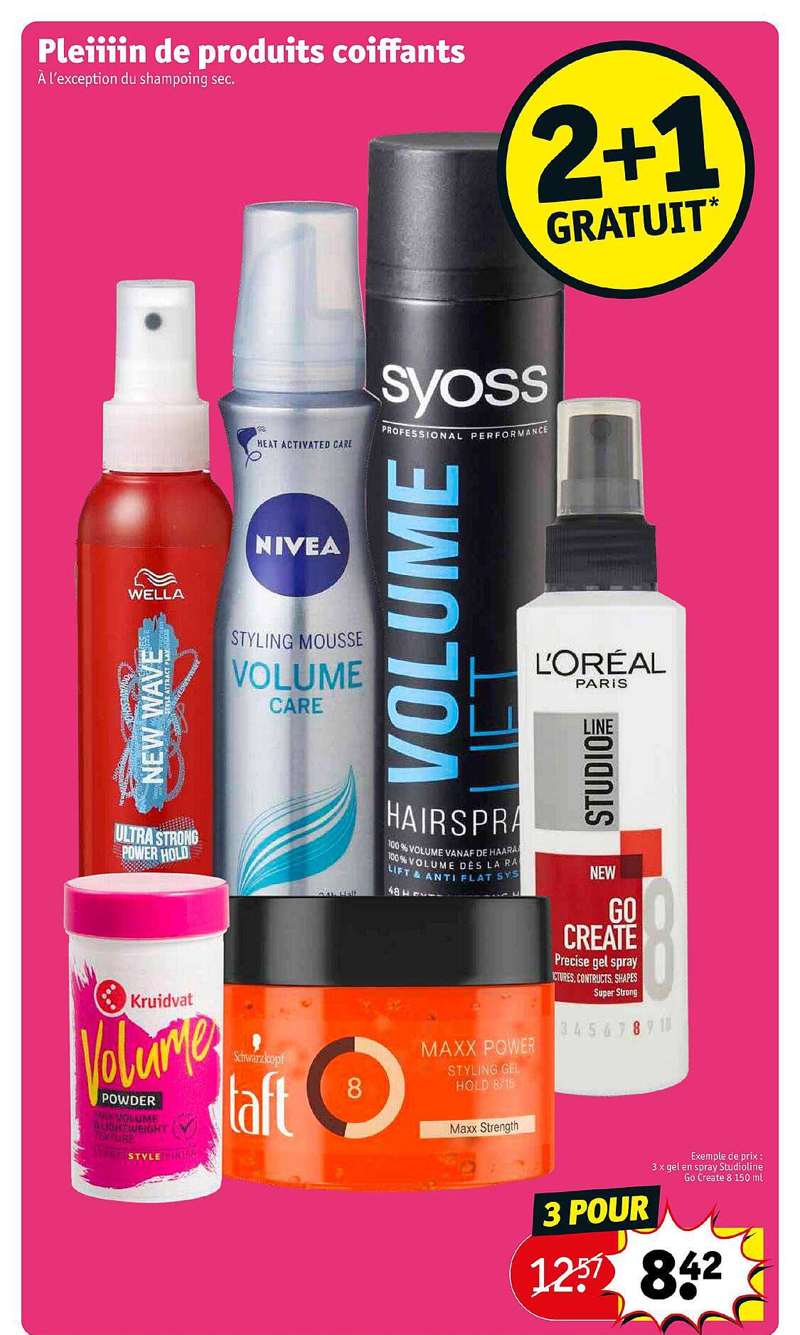 pleiiiin de produits coiffants 3 x gel en spray studioline go create