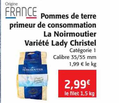 pommes de terre primeur de conservation la noirmoutier variété lady christeal
