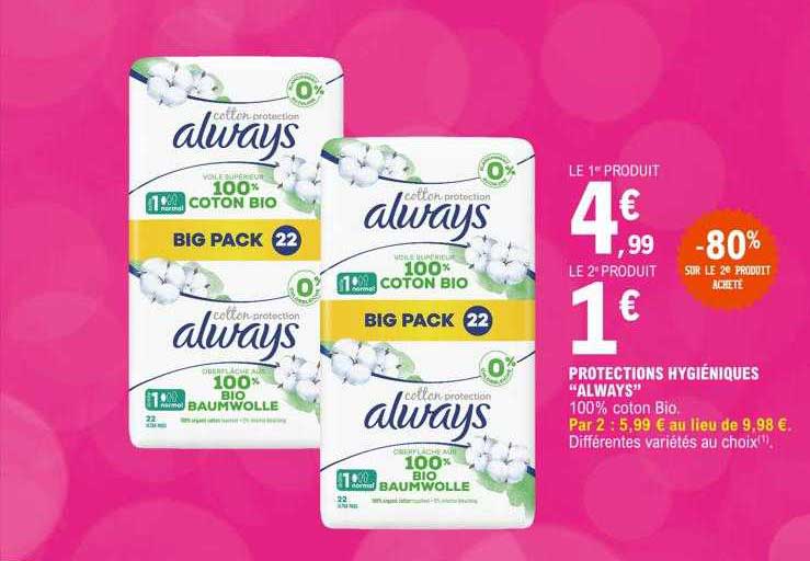 protections hygiéniques "always"