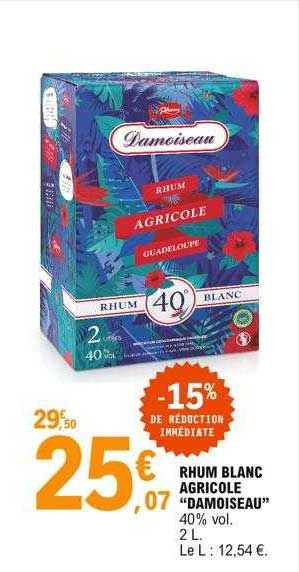 Rhum Blanc Agricole "damoiseau"