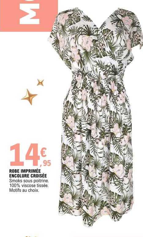robe imprimée encolure croisée