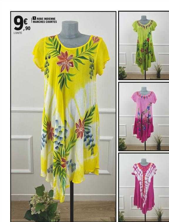 robe indienne manches courtes