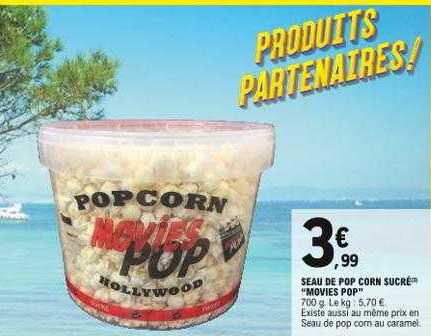 seau de pop corn sucré "movies pop"