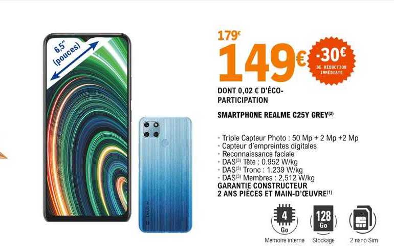 smartphone realme c25y grey
