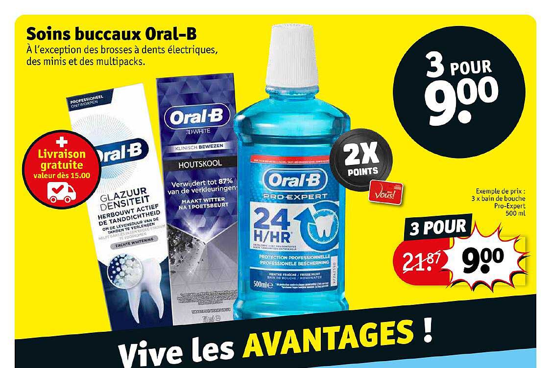 Soins Buccaux Oral-b 3 X Bain De Bouche Pro-expert