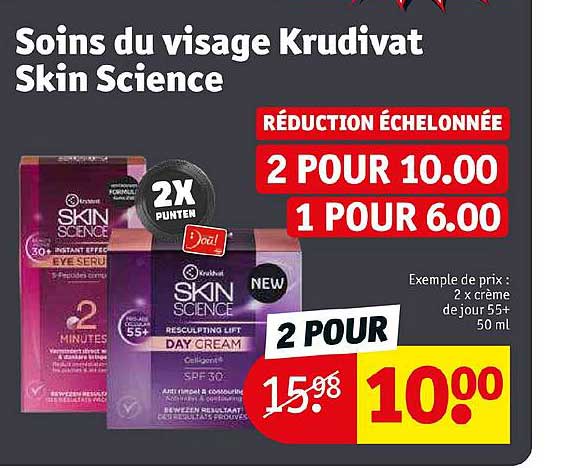 Soins Du Visage Kruidvat Skin Science 2 X Crème De Jour 55+