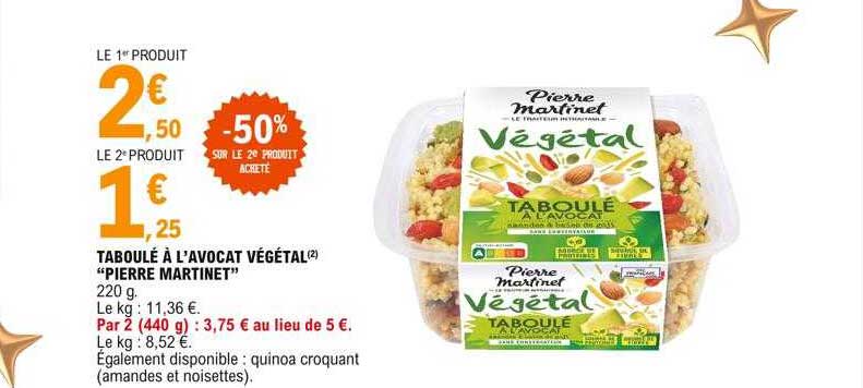 taboulé à l'avocat végétal "pierre martinet"