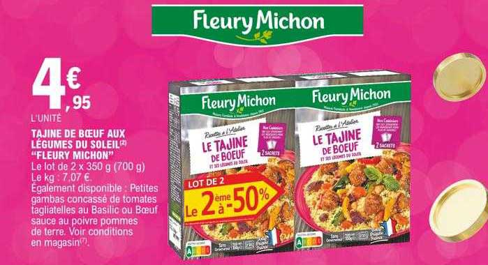 Tajine De Boeuf Aux Légumes Du Soleil "fleury Michon"