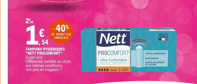 tampons hygiéniques "nett procomfort"