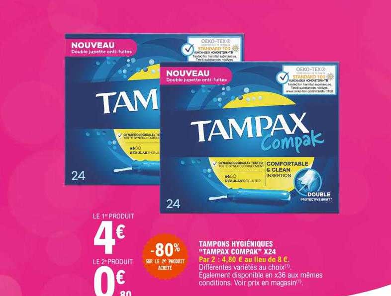 tampons hygiéniques "tampax compak" x24