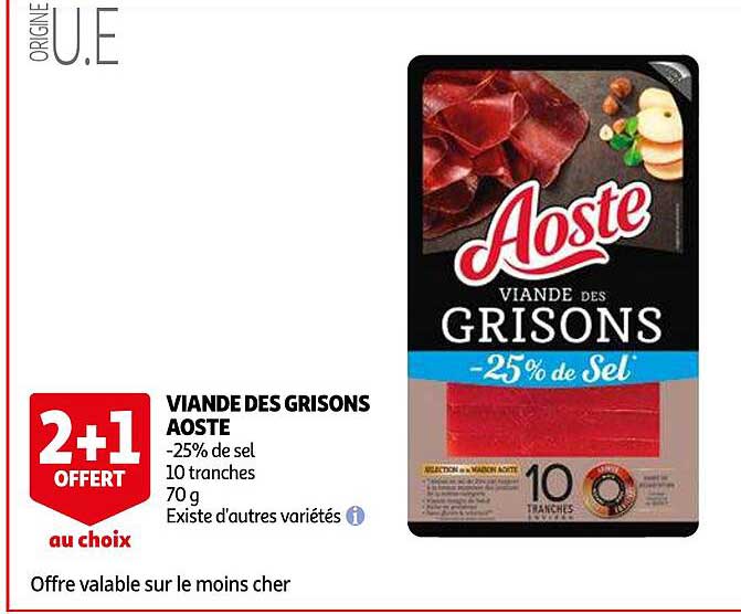 Viande Des Grisons Aoste 2+1 Offert