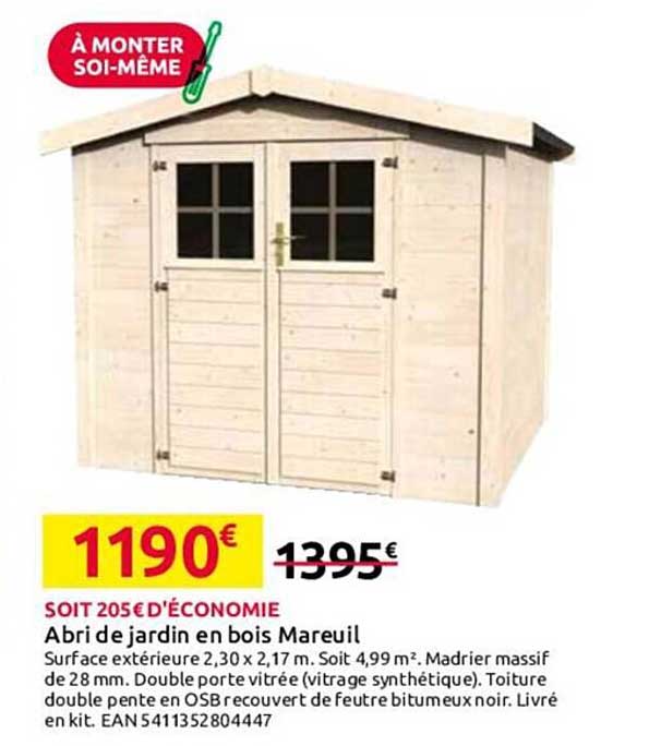 abri de jardin en bois mareuil