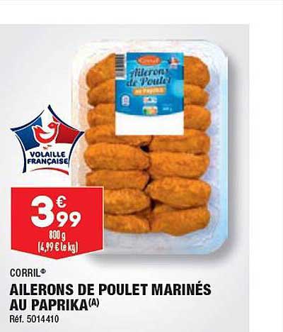 ailerons de poulet marinés au paprika corril