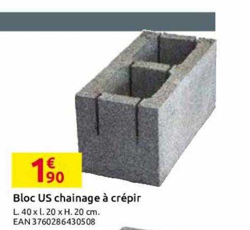 bloc us chainage à crépir