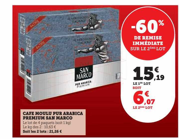 café moulu pur arabica premium san marco