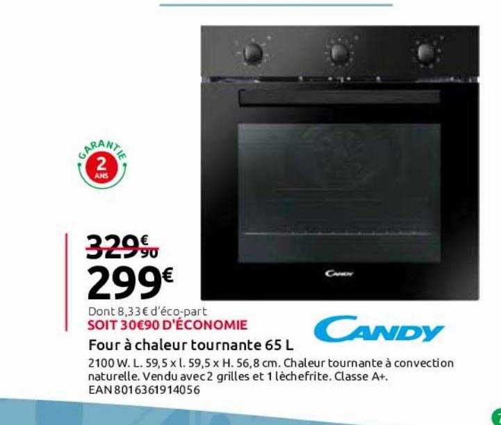 four à chaleur tournante 65l candy