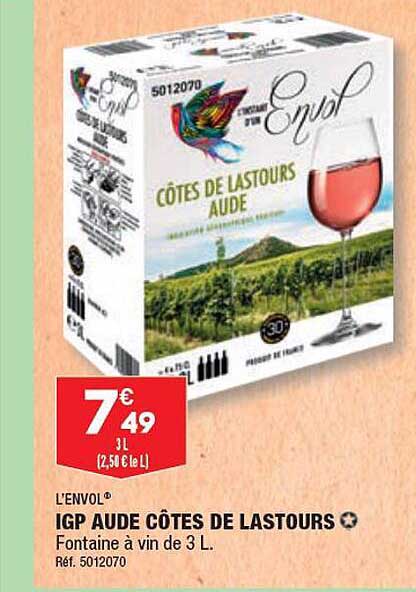 igp aude côtes de lastours l'envol