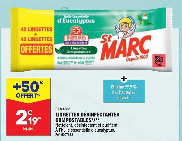 lingettes désinfectantes compostables st marc