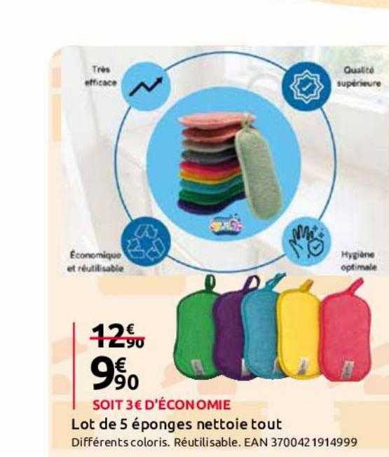 lot de 5 éponges nettoie tout