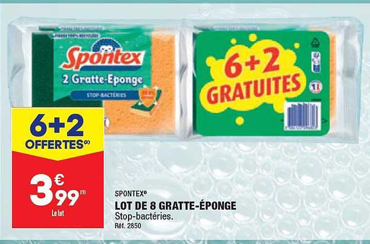 lot de 8 gratte-éponge spontex