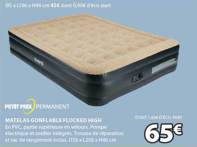 matelas gonflable flocked high