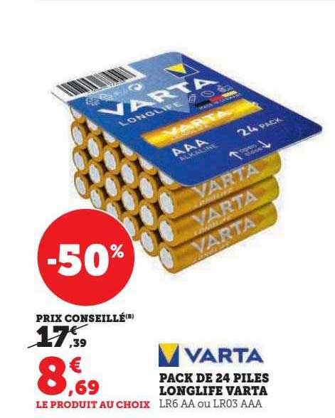 Pack De 24 Piles Longlife Varta