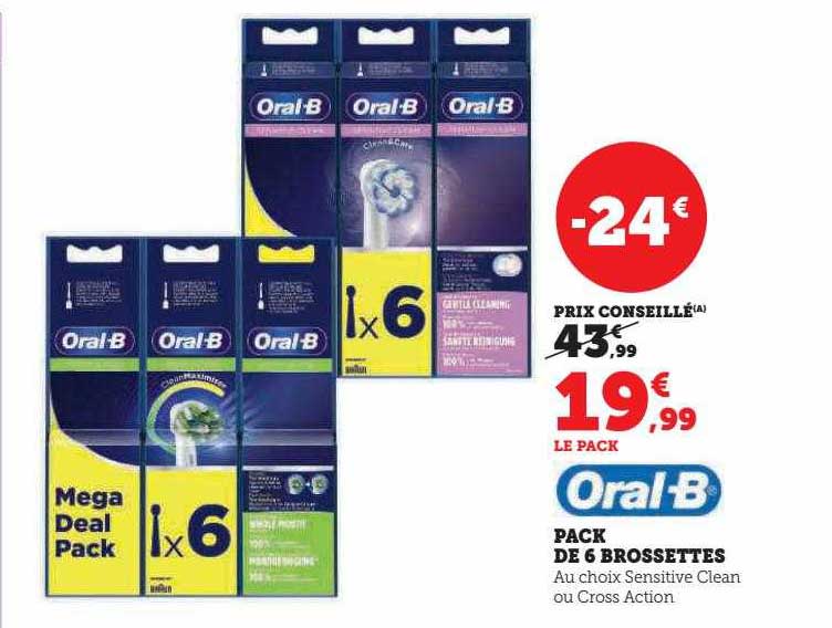 pack de 6 brossettes oral-b