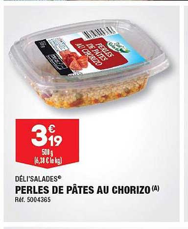 Perles De Pâtes Au Chorizo Déli'salades